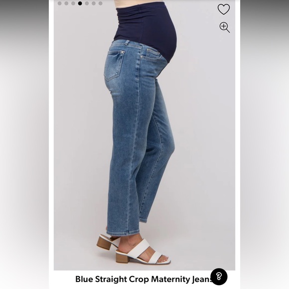 Pink Blush Maternity Jeans Straight Fit Over Bump Panel SUPER CUTE! - Picture 2 of 7